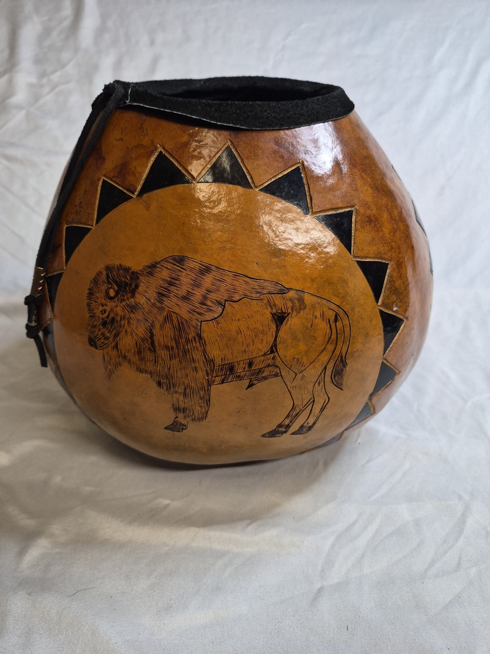 Handcrafted Animal Gourd Vase - Brown